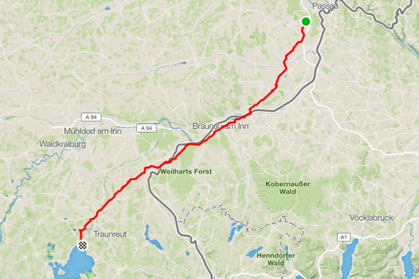 Passau nach Seebruck am Chiemsee - 118,71km (5:38 Stunden)