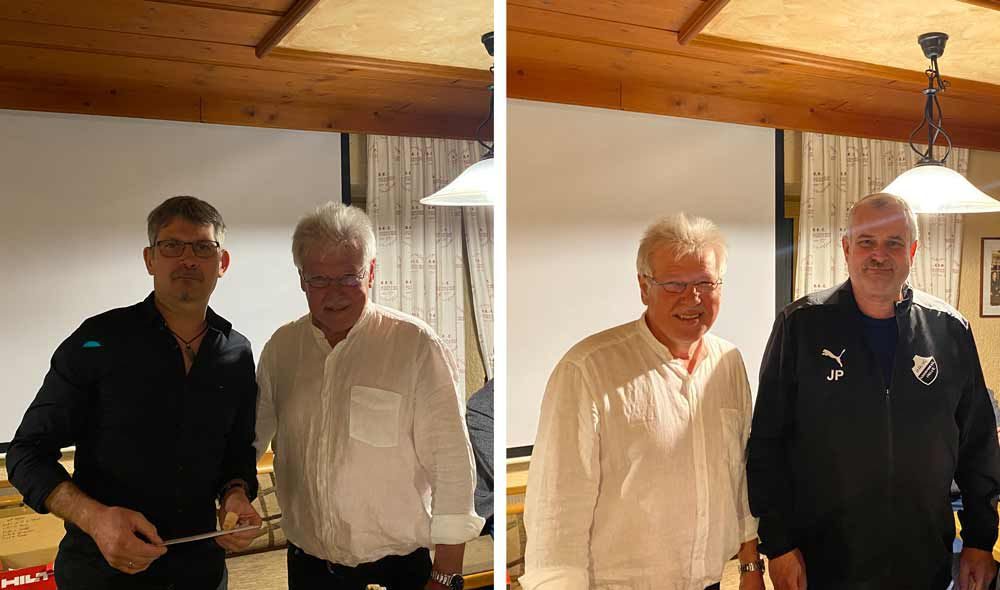 Verabschiedung ausscheidender Vorstandschaftsmitglieder: Ehrenamtsbeauftragter Ignaz Lendner bedankte sich bei Josef Hilgart (links) und Josef Penn (rechts) für das Engagement.